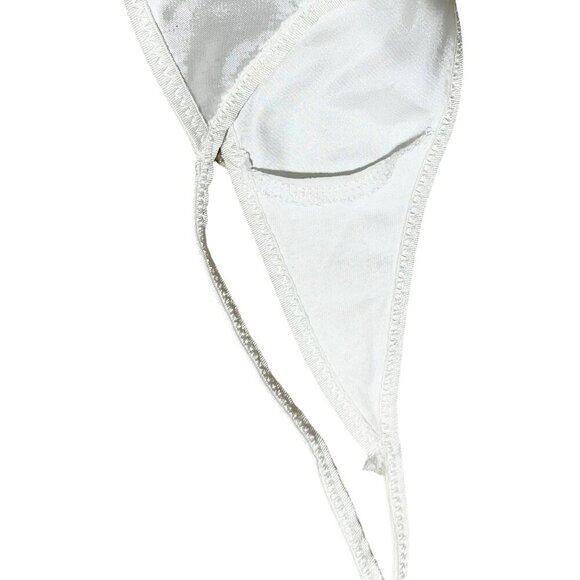 Gilligan & O'Malley Women White Satin Embellished Bodice Chiffon Bridal Nighty - Picture 8 of 8